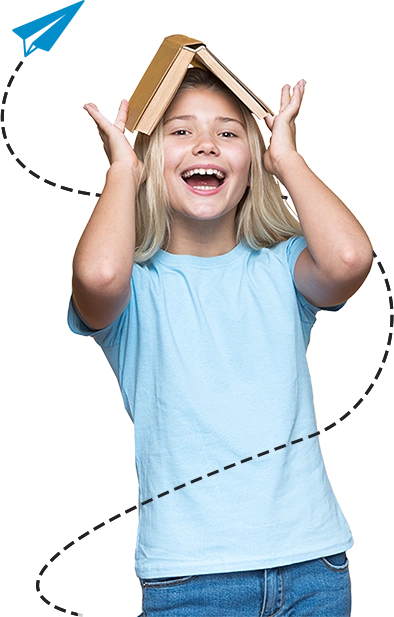 Criança representando uma aluna de colégio que usa o Perseus ERP para gestão escolar